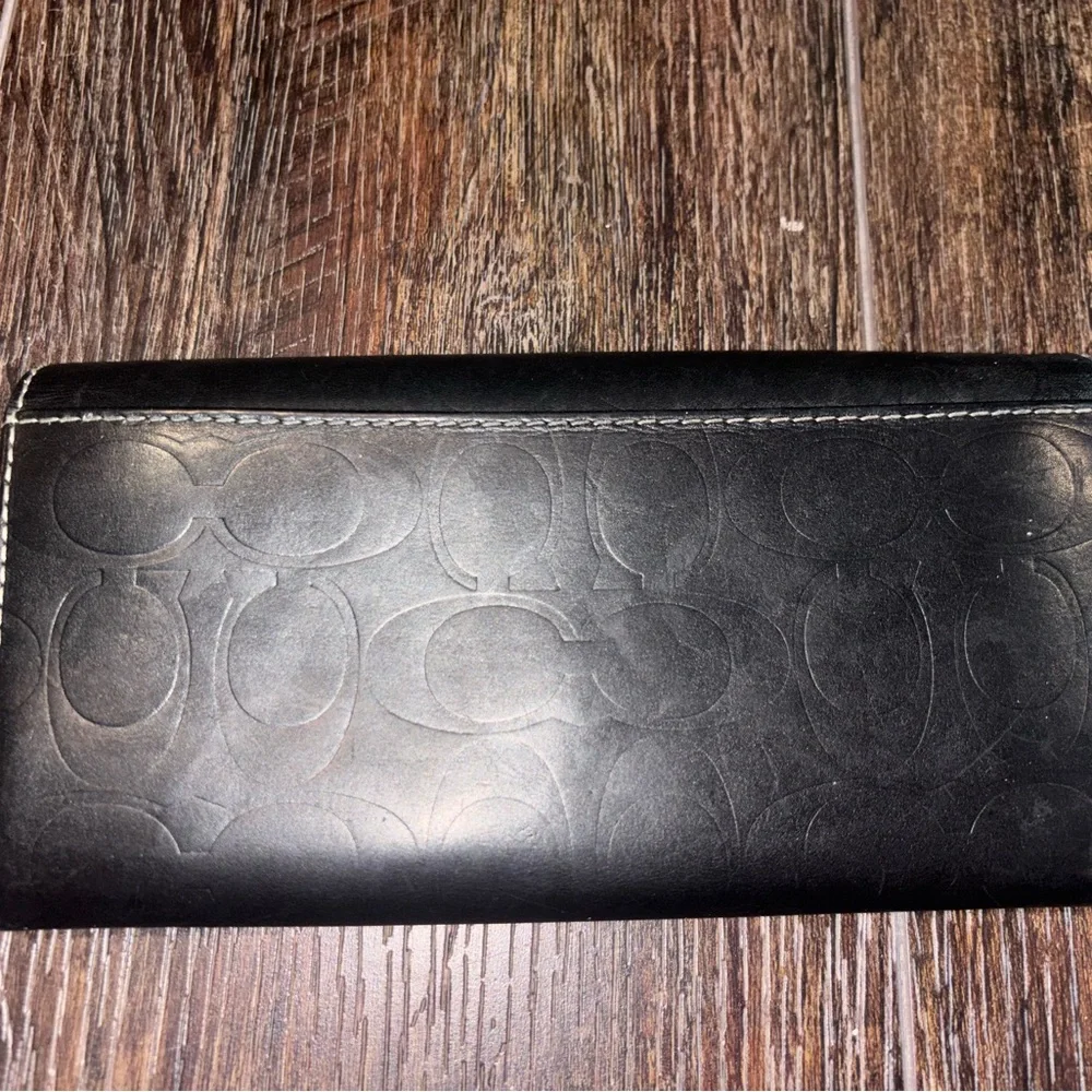 Coach Leather logo Long Wallet - Black